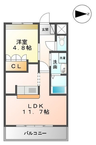 熊本市南区良町３丁目のアパートの間取り