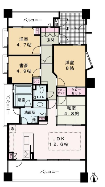 姫路市坂田町の中古マンションの間取り