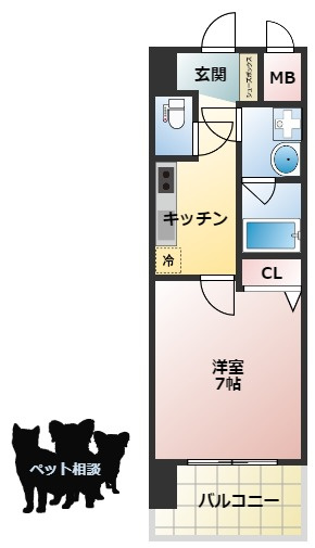 スプランディッド難波SOUTHの間取り