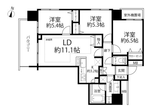 【間取り】 | ブランズタワー南千住