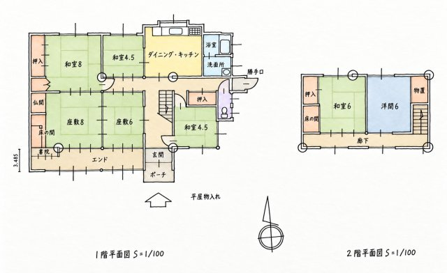 夢前町塚本古家付き土地の土地図