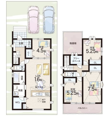 神戸市北区東有野台　新築一戸建ての間取り|2号地
