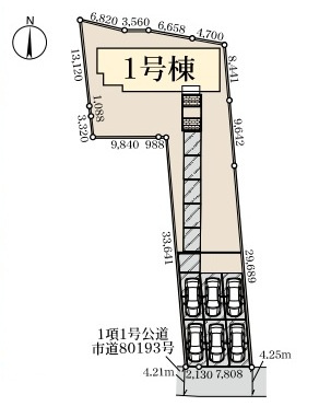 【仲介手数料無料】新築戸建　熊谷市久下2108-1（全１棟）の区画図