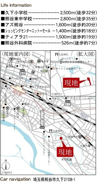 【仲介手数料無料】新築戸建　熊谷市久下2108-1（全１棟）の地図