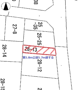 大街道東３丁目の区画図