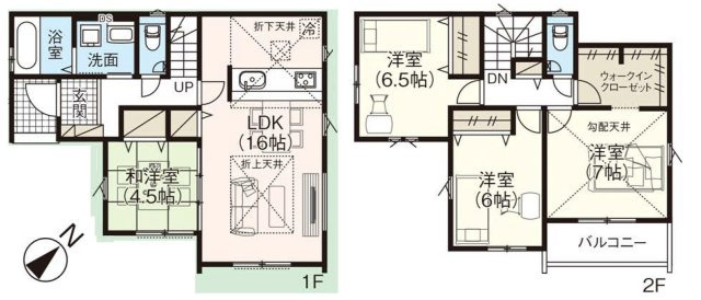 三郷市彦江1丁目　新築戸建　全1棟の間取り|WIC＋2Fホール収納！全居室に収納がありお部屋がスッキリ片付く4LDKの邸宅です
