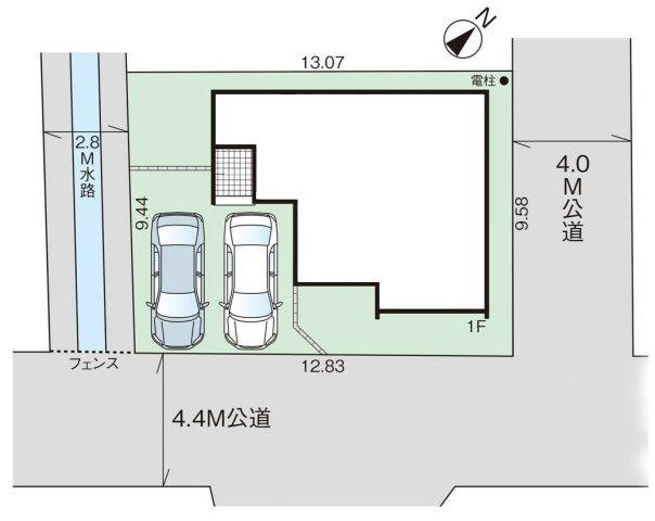 三郷市彦江1丁目　新築戸建　全1棟の区画図|角地がもたらす開放感！敷地37坪のゆとりある住まい
