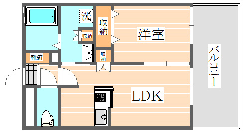 サニークレスト東比恵の間取り|使いやすい間取りです。