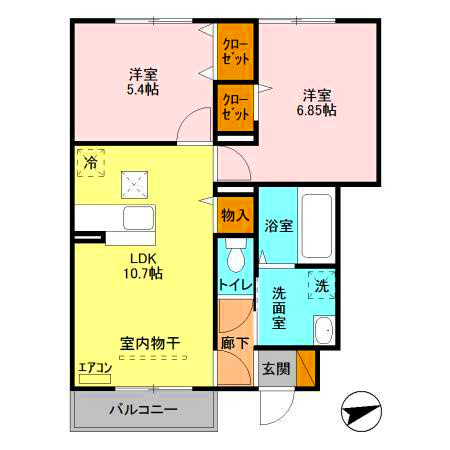 サザンハート吉岡の間取り