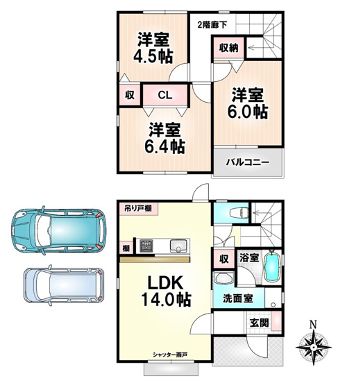 【間取り】 | ファミール鶴田【名古屋市賃貸・戸建タイプ】