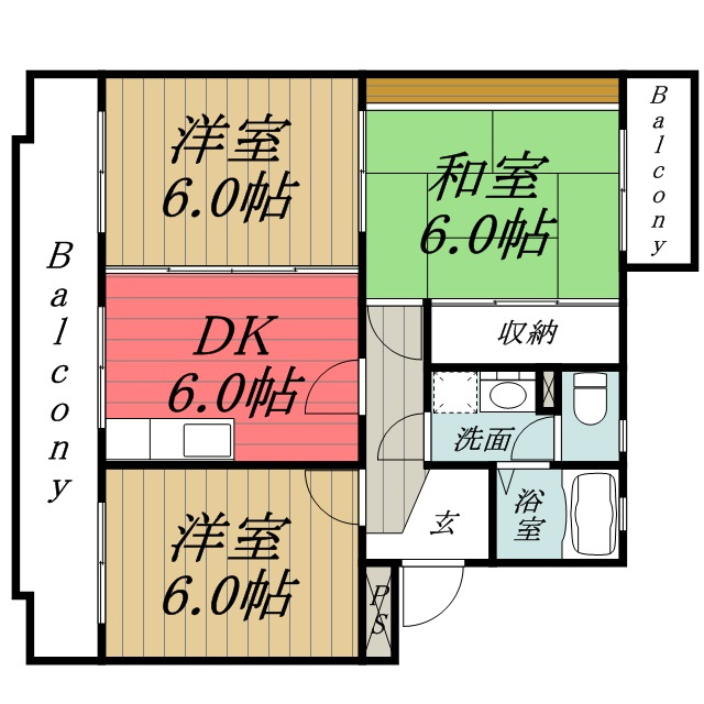 【間取り】 | クレセントフジ　A