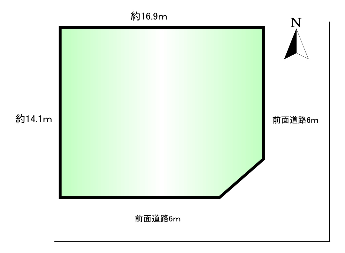 葛城市兵家　の土地図|土地面積：231.74㎡