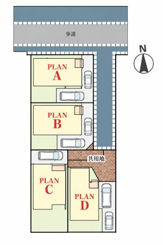 三郷市　高州2丁目　新築戸建　全4棟の区画図|区画図です