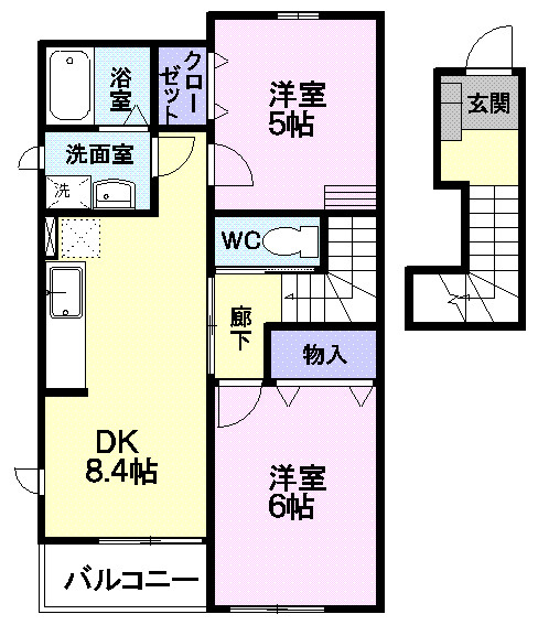 エーデルハイム　Ｂの間取り|間取図