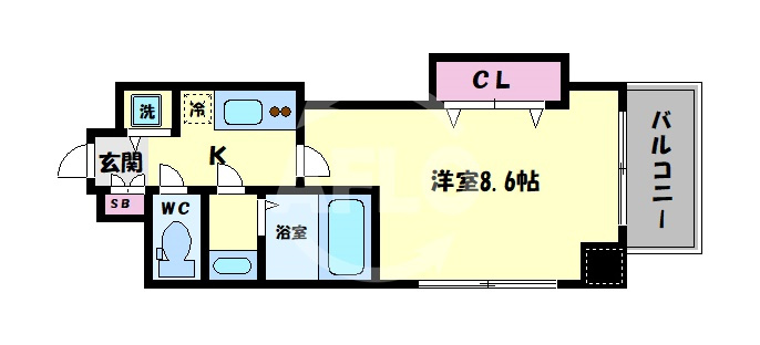 Luxe玉造Ⅲの間取り|Luxe玉造III　間取り