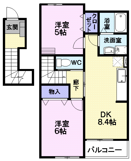エーデルハイム　Ｂの間取り|間取図