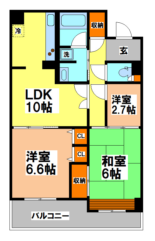 三鷹市下連雀４丁目の賃貸マンションの間取り