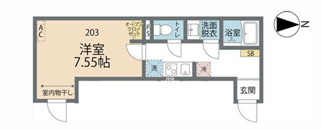 カインドネス亀有Ⅱの間取り
