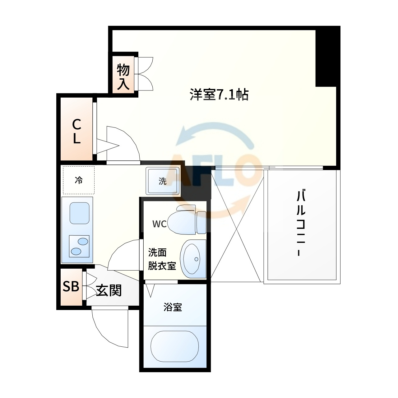 アドバンス心斎橋ラシュレの間取り|アドバンス心斎橋ラシュレ　間取り