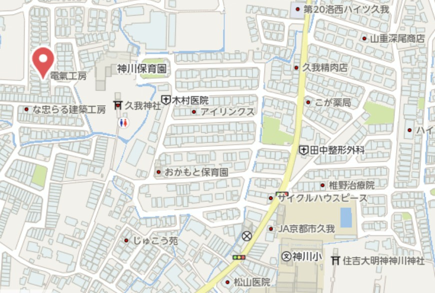 京都市伏見区久我森ノ宮町　中古戸建の地図