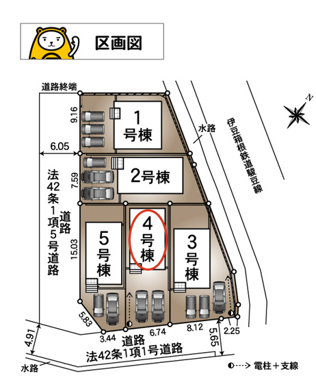 【区画図】 | 三島市中第3 新築建売分譲住宅 土地＋建物 TW06378 | 三島市中　区画図