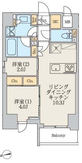 クレストコート北千住レジデンスの間取り