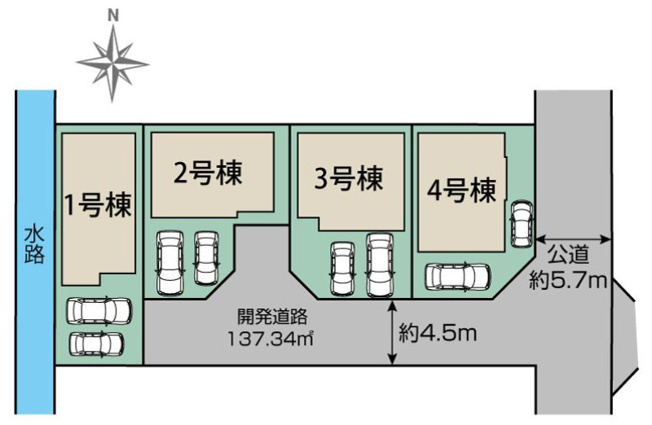 【区画図】 | 平塚市徳延３丁目　全４棟　新築住宅