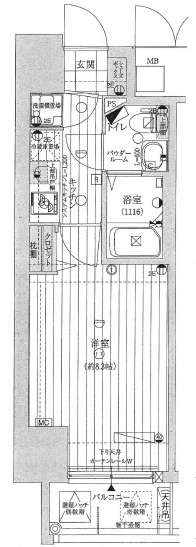 レジュールアッシュ難波MINAMIⅢの間取り