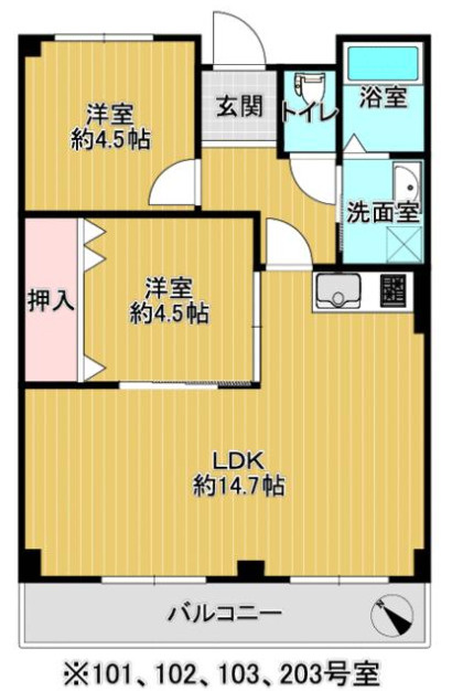 泉北郡忠岡町　クレアール忠岡の間取り