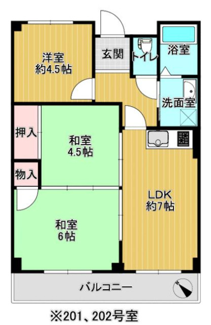 泉北郡忠岡町　クレアール忠岡の間取り