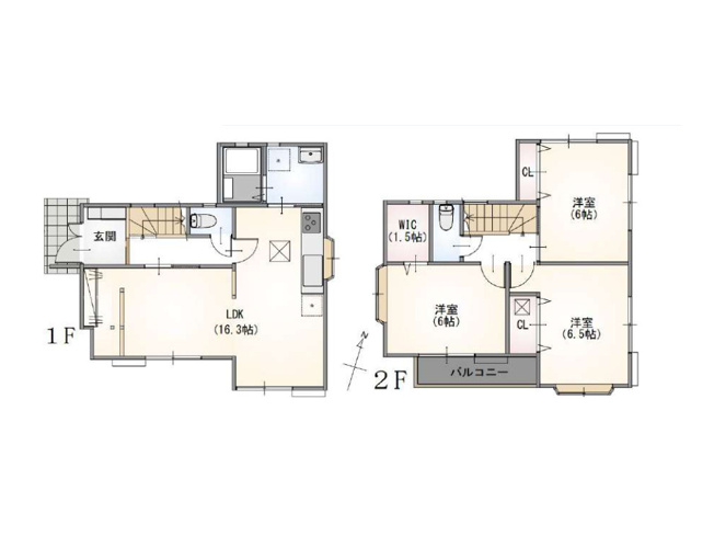 【間取り】 | 御園中古戸建 | 3つの居室とゆとりあるLDKを備えた3LDKの中古戸建。家族が集まるリビングと個室のバランスがよい間取りです。大きな窓から光が差し込む開放的なリビングは、家族が自然と集まる場所になります。