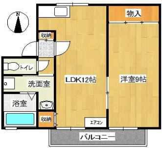 【間取り】 | マノンコーポ | バス・トイレ別の１ＬＤＫの間取りです！
