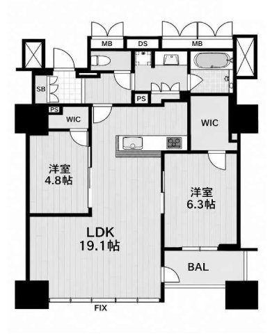 プレミストタワー靭本町（靱本町）の間取り