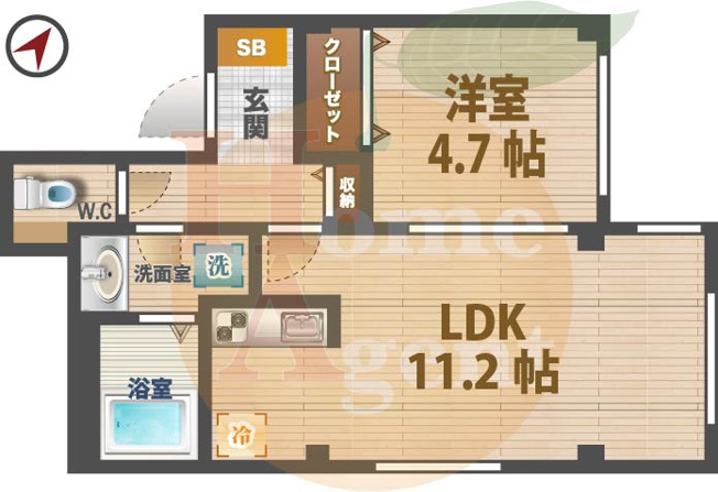 【間取り】 | ＰＡＲＫＭＡＩＳＯＮ | 1LDKのお部屋です。