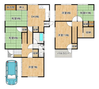 【間取り】 | 山直中町　中古戸建 | 広々６ＤＫ！子供部屋や趣味のお部屋も作れますね♪