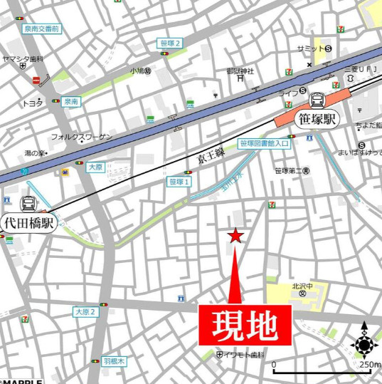 ソレイユ大原の地図