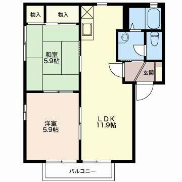 エトワール本野Ｂの間取り