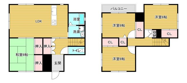 のぞみ野貸家の間取り