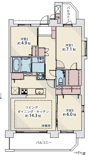 サンアリーナ中央林間の間取り