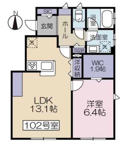 小金井市緑町３丁目のアパートの間取り