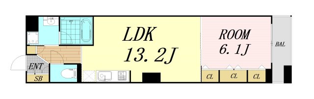 ブラービ南船場　仲介手数料無料の間取り