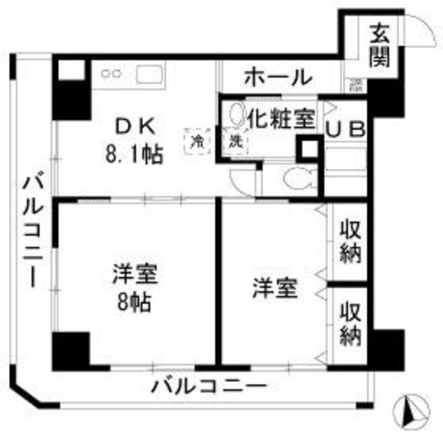ウイングピア美園の間取り|間取り　2DK
