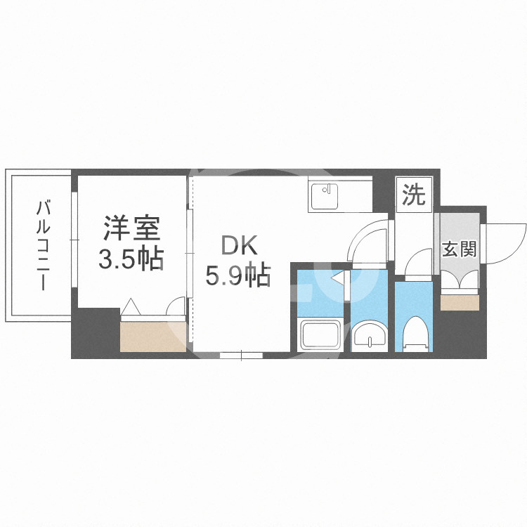 サムティ福島Rufle(ルフレ)の間取り|サムティ福島Rufle(ルフレ)　開放感ある間取り