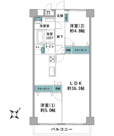 南林間ハイツの間取り