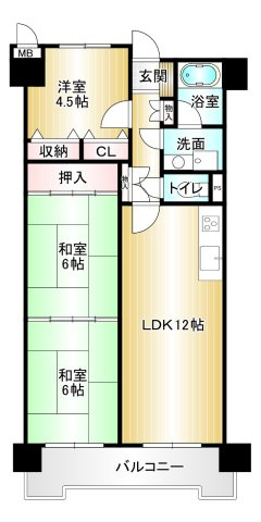 じゅうグランドマンション六ツ門の間取り