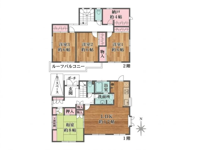 高槻市日吉台六番町戸建の間取り