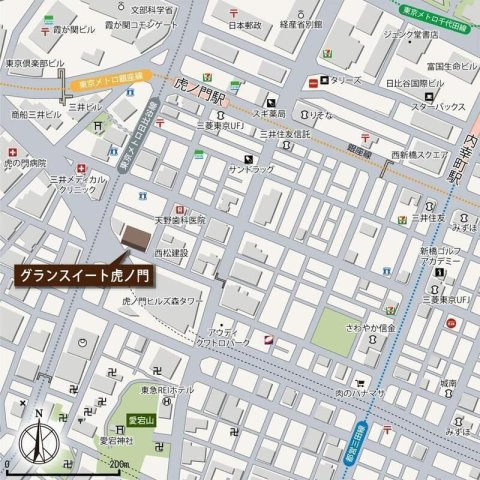 グランスイート虎ノ門の地図