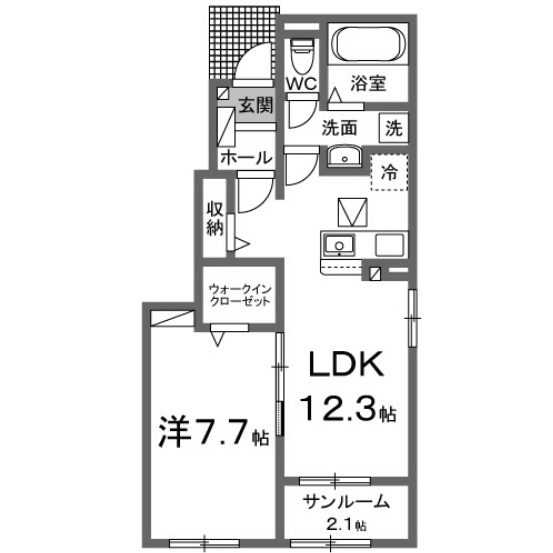 【間取り】 | グラン・シャリオ伊勢崎　弐番館