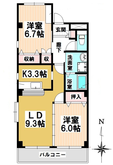 【間取り】 | クオーレ鶴里