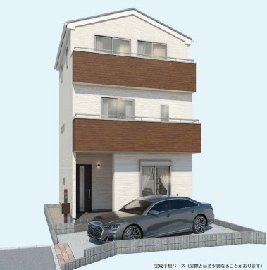 【仲介手数料無料川口市安行領根岸36番―新築分譲住宅―限定1棟の外観パース|光と風溢れる至極の邸です。周囲には緑が多く、四季折々の風情を感じられるエリア。公園も徒歩圏内で、ファミリー世帯にも人気のエリアです。